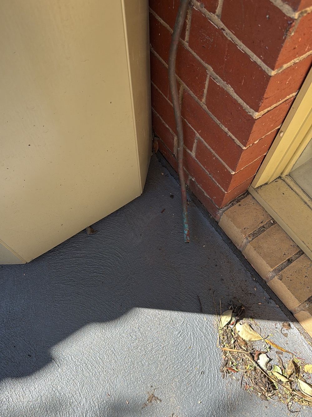 Another termite conducive condition noted at the base of the building, Newport, Mambourin