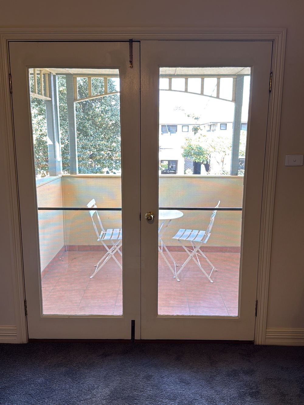 Balcony door binding and not closing smoothly, found during a pre-purchase inspection in Newport