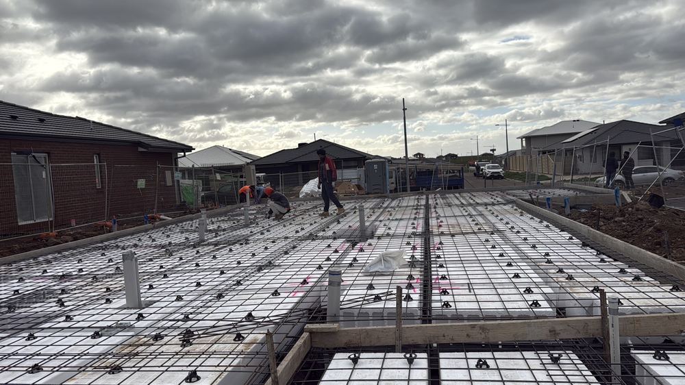 Shower recess not yet formed in the slab with the pour approaching, found during a slab pre-pour inspection in Mambourin